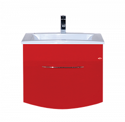Корсика - 70 Тумба с 1 ящ. подвесн BL - 08G алый мак Л-Кор01070-04П1Я (без раковины)